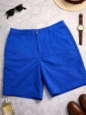 Tailorbyrd Royal Blue Flat Front Men's Shorts Size 32